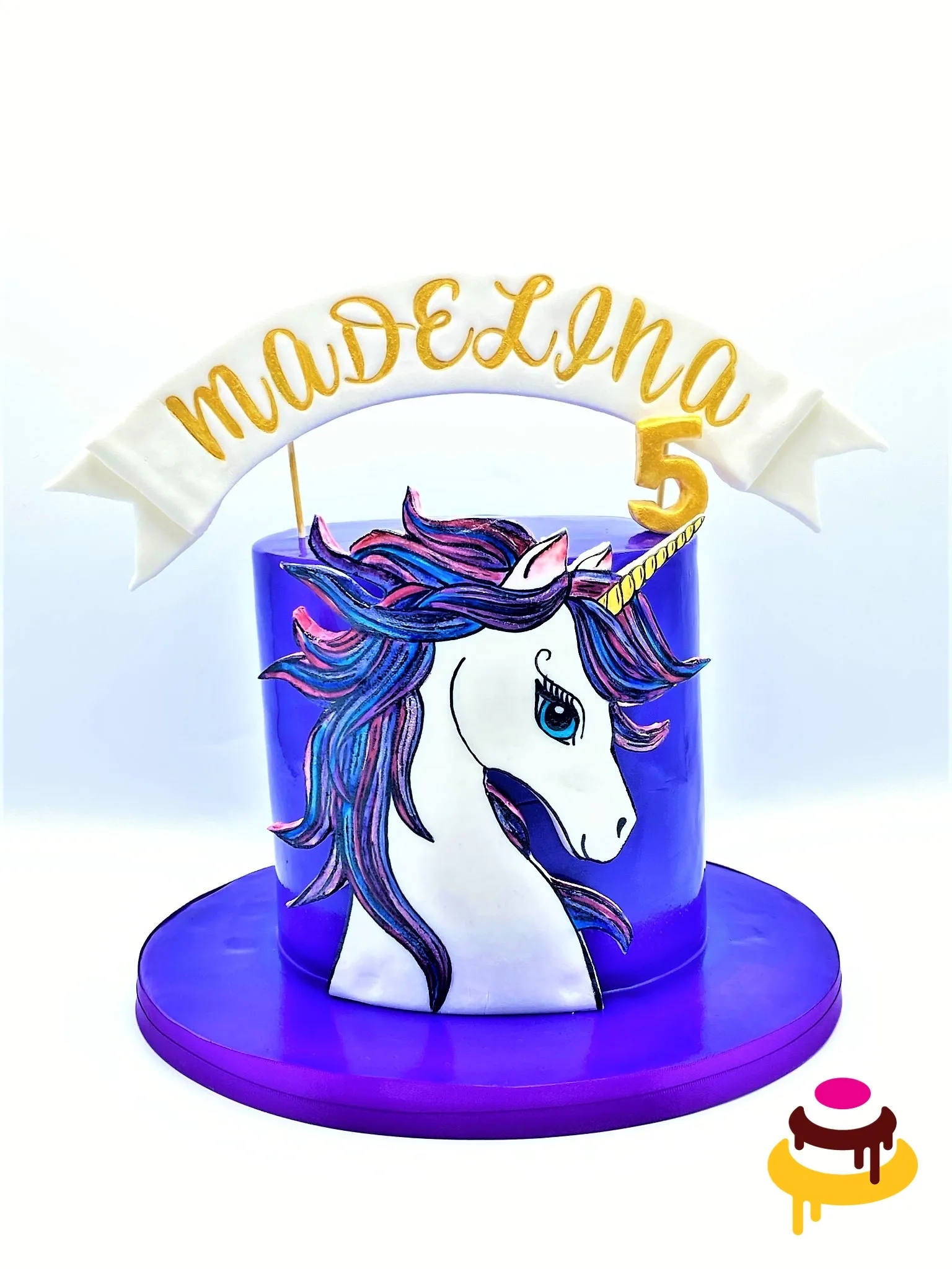 Custom unicorn themed birthday cake San Francisco Bay Area